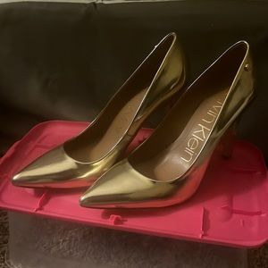 Gold Calvin Klein Pumps